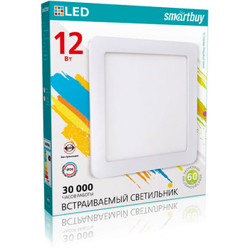 Встраиваемый светильник Smartbuy LED DL Square-12w/6500K/IP20 (SBL-DLSq-12-65K)/40 - Светильники - Для общественных зданий - Магазин электроприборов Точка Фокуса